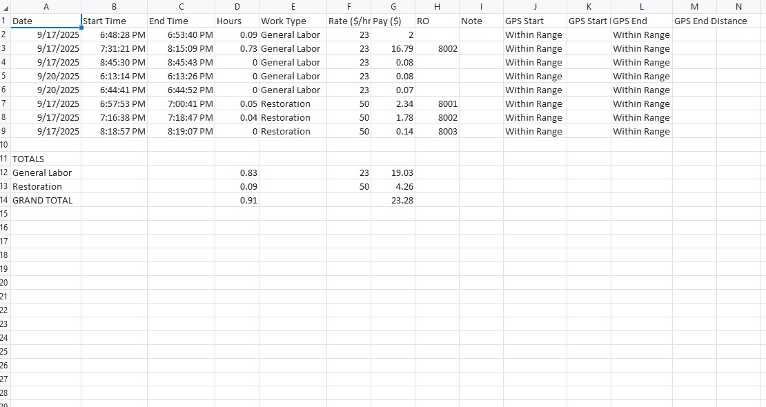 ACCTimeTracker Payroll Export Interface
